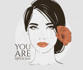 Fashion woman with modern background vector 10