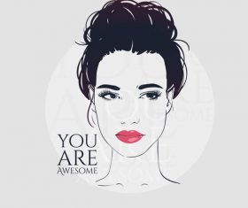 Fashion woman with modern background vector 12