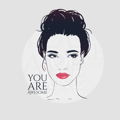 Fashion woman with modern background vector 12