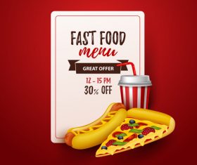 Fast food menu discount template vector 02