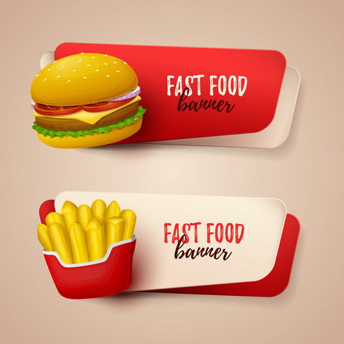 Fastfood banner vector material 01
