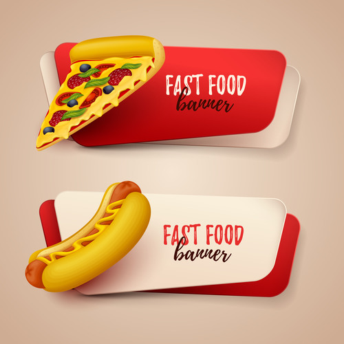 Fastfood banner vector material 02
