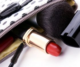 Female cosmetic bag Stock Photo