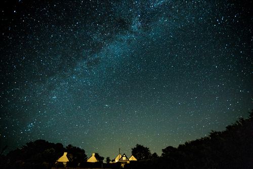 Flashing starry sky Stock Photo