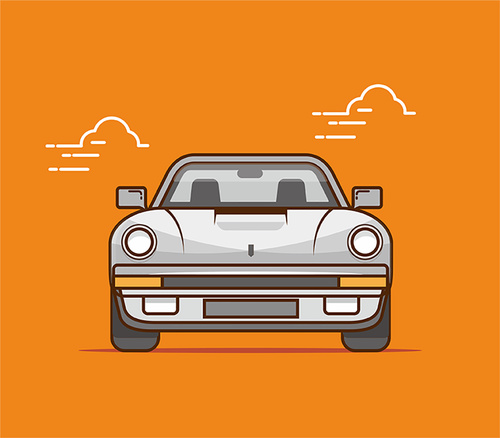 Flat car illustration vector