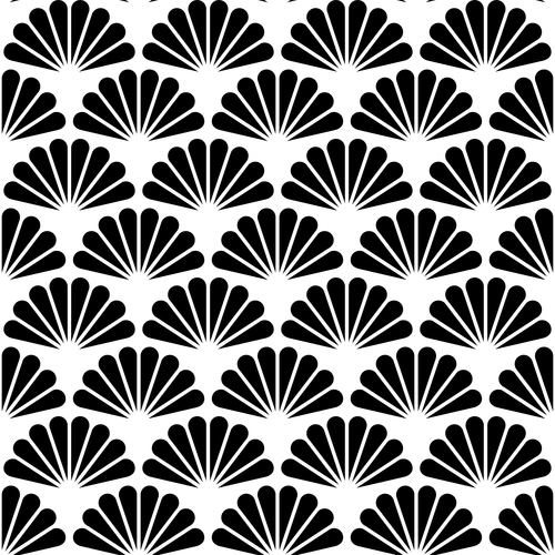 Floral black with white seamless pattern vector 02