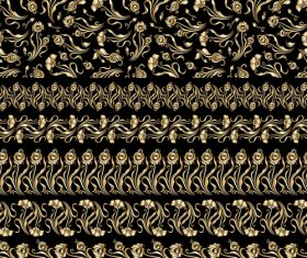 Floral brush ornament borders vectors 01