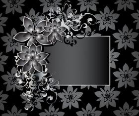 Flower background with decor frame vector