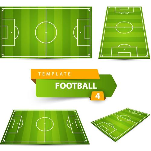 Football field design illustration vector 01