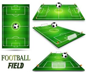 Football field design illustration vector 02