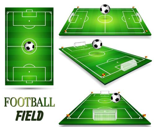 Football field design illustration vector 02