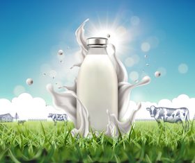 Fresh milk poster design vector template