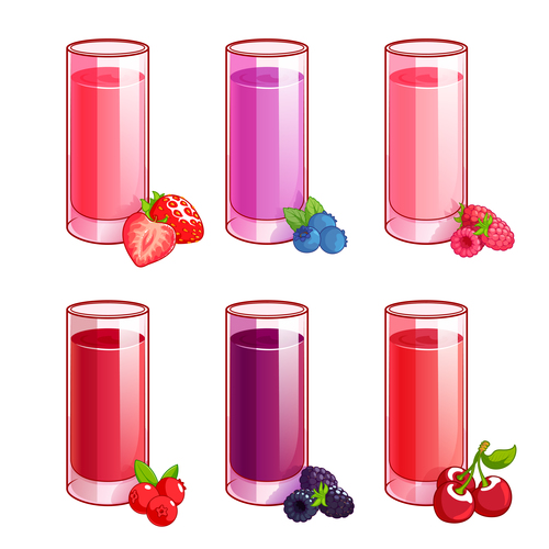 Fruit juice with glass cup vector