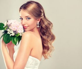 Gentle and cultivated bride Stock Photo