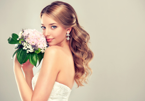 Gentle and cultivated bride Stock Photo