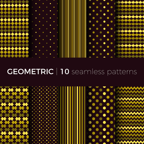 Geometric seamless pattern golden vector