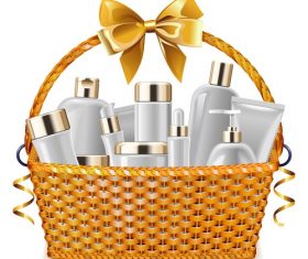 Gift Basket with Cosmetic Packaging vectors