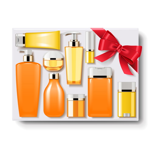 Gift Box with Cosmetics vectors