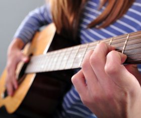 Girl guitar musical performance Stock Photo 06
