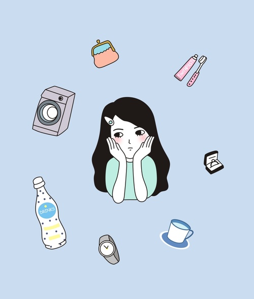 Girl minimalistic cartoon illustration vector