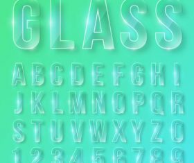 Glass alphabet with numbers vector