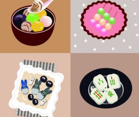Glutinous rice ball vector cartoon illustration