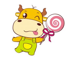 Gluttonous calf cartoon vector material