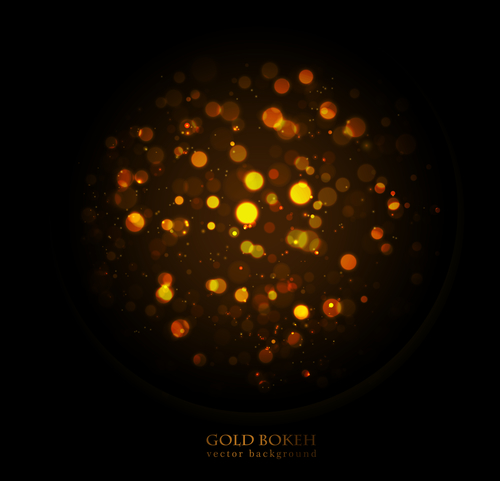 Golden bokeh vector background 01