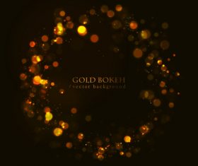 Golden bokeh vector background 02