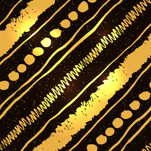 Golden brush seamless pattern vector