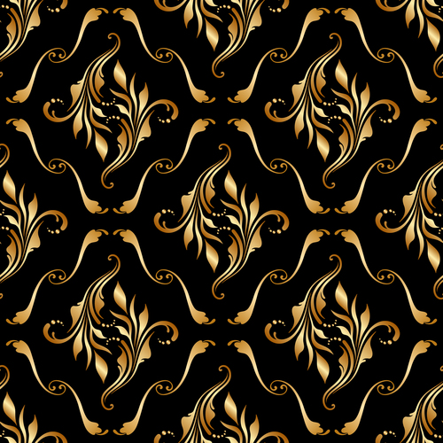 Golden ornament seamless vector pattern 04