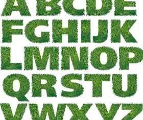 Green alphabet fonts vector design