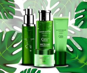 Green plant cosmetic poster vector