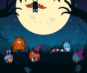 Halloween monsters creative design vector 01