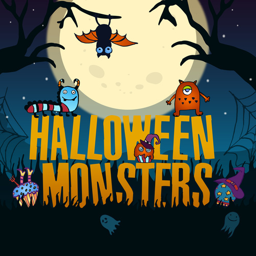 Halloween monsters creative design vector 02