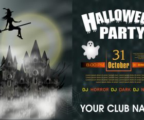 Halloween party night poster vectors 01