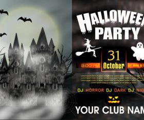 Halloween party night poster vectors 02