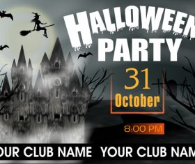 Halloween party night poster vectors 03