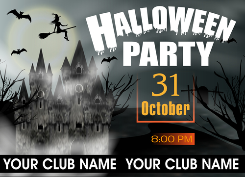 Halloween party night poster vectors 03