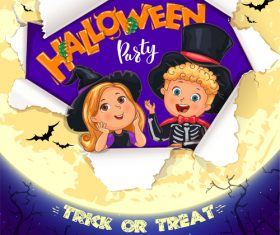 Halloween party poster design vectors