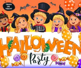 Halloween party poster vector design material