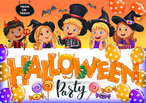 Halloween party poster vector design material