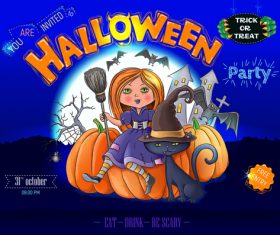 Halloween party ready design poster vector