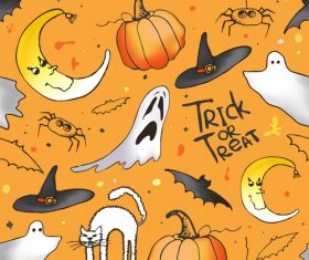 Halloween seamless pattern vector design 02