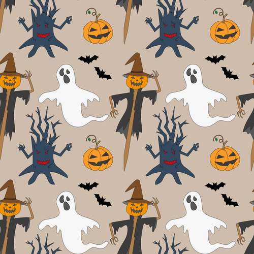 Halloween seamless pattern vector design 03