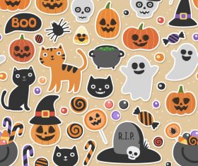 Halloween seamless pattern vector design 06