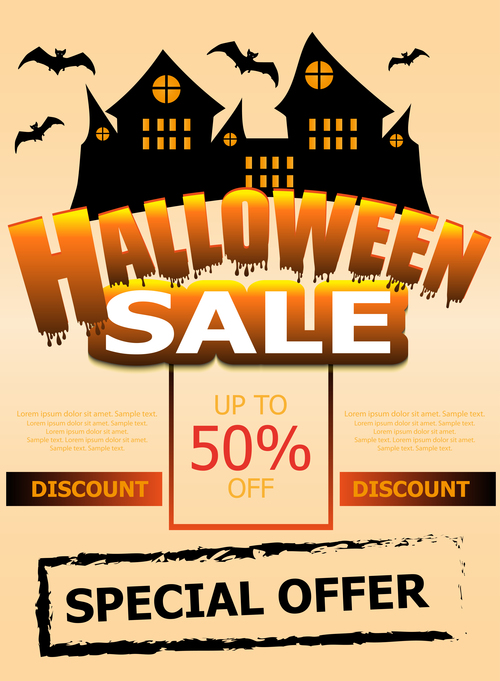 Halloween special offer sale poster vector 01