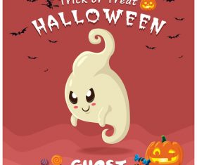 Halloween template with cute monster vectors 08
