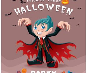 Halloween template with cute monster vectors 11