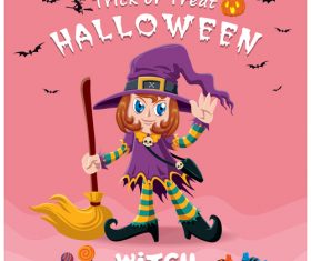 Halloween template with cute monster vectors 12